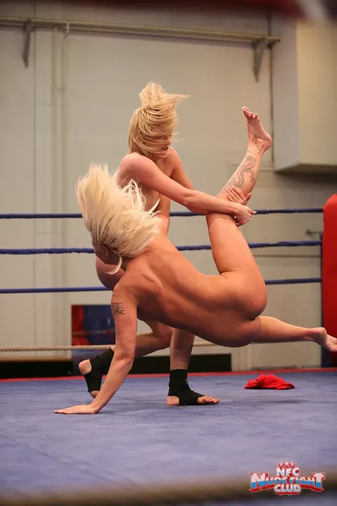 Karina Shay: Tall Blonde MILFs Wrestle and Eat Pussy in Boxing Ring – photo 13 of 18