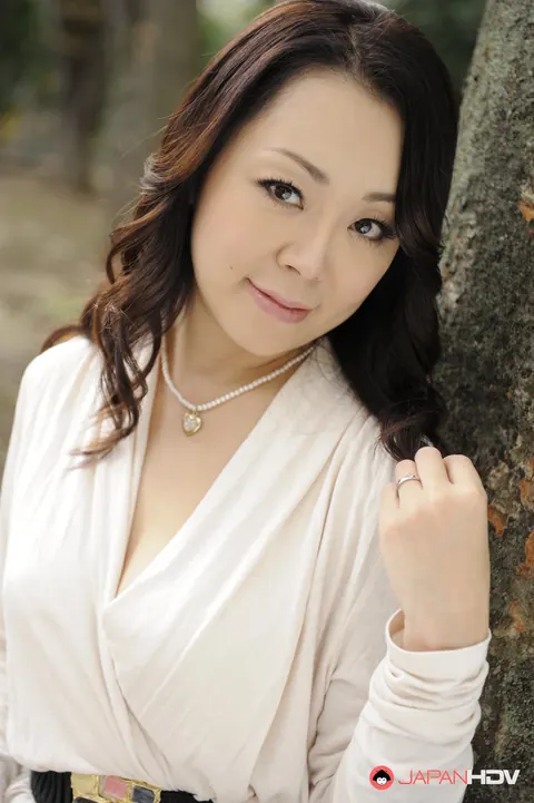 Yuna Yamami: Japanese Brunette Poses in a White Dress and Heels Outdoors – photo 4 of 15