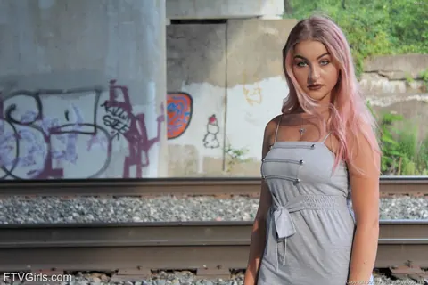 Petite Babe Strips Out of Her Dress in Public – photo 12 of 21