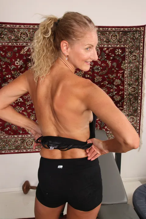 Blonde MILF Strips Out of Her Shorts to Show Her Tan Lines – photo 5 of 21