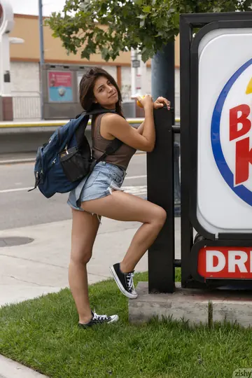 Latina Reveals Her Big Natural Tits in Public