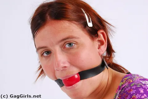 Redhead in Pigtails Handcuffed and Ball-Gagged – photo 11 of 16