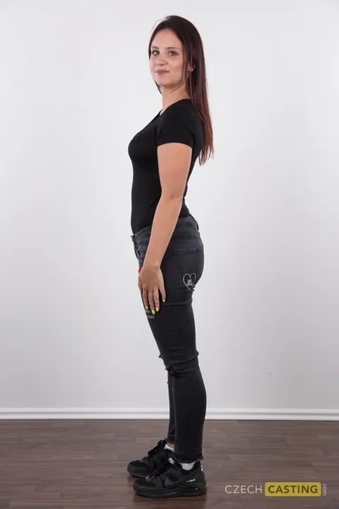 Tattooed Czech Brunette Strips Out of Her Top and Jeans – photo 4 of 19