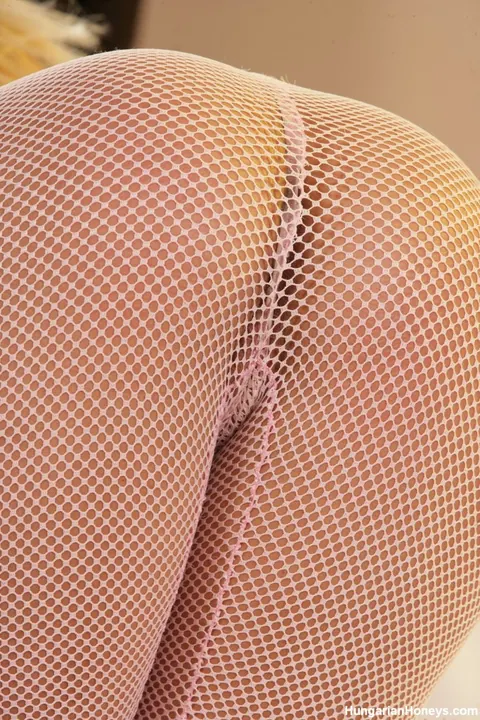 Adriana Russo: Thick Hungarian Blonde Strips Off Her Fishnet Lingerie for Anal Dildo – photo 5 of 21