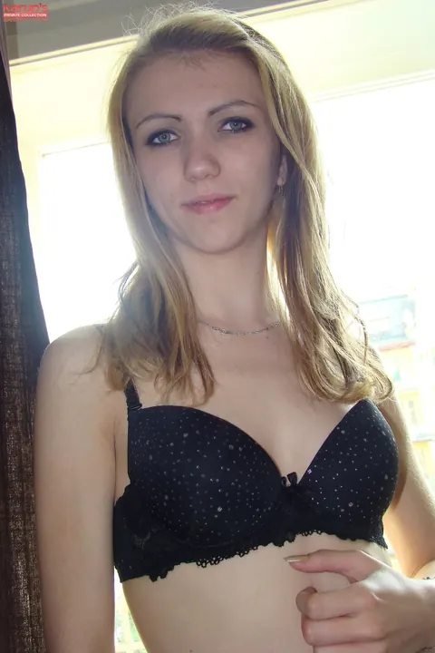 Beatrix Glower: Slim Czech Blonde Pulls Panties Aside to Show Her Shaved Pussy – photo 9 of 21