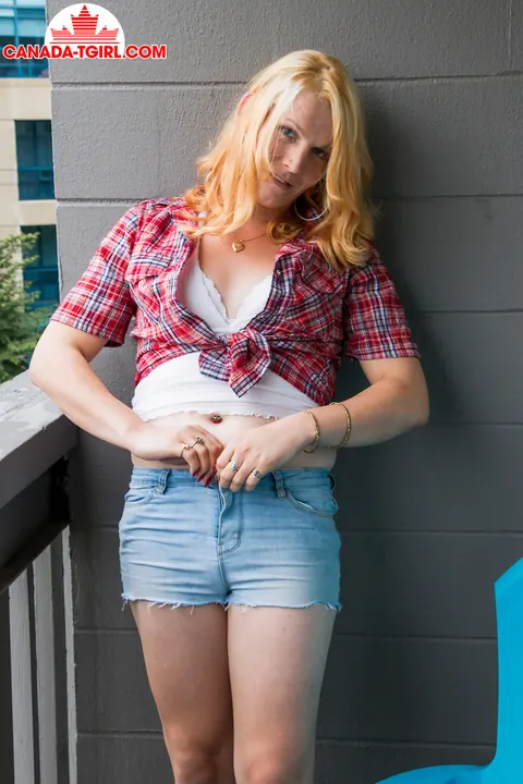 Thick Blonde Canadian Trans Woman Poses in Panties – photo 2 of 16