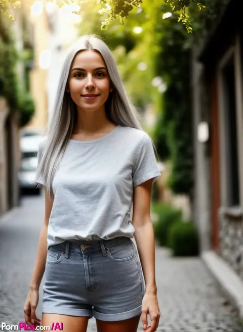 AI-Generated Blonde Babe Poses and Shows Her Tits – photo 1 of 10