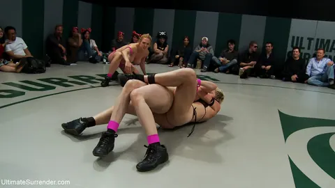 Ariel X: Busty Latina MILF and Petite Redhead Wrestle in Bikinis with Bondage – photo 13 of 21