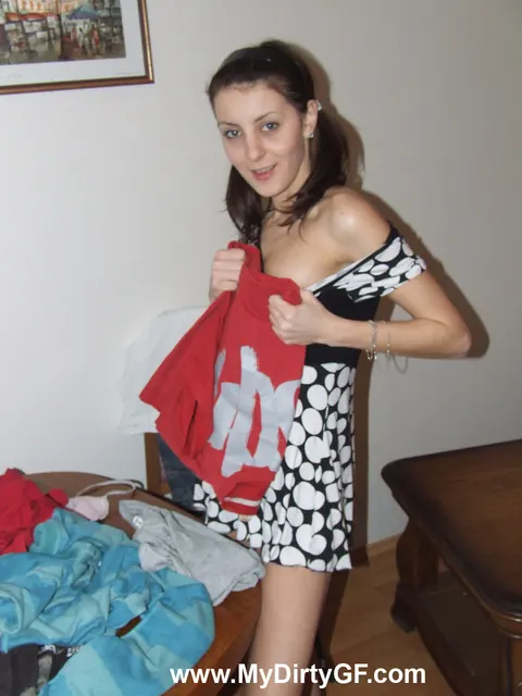 Petite Brunette Gives a Handjob Until Cumshot – photo 1 of 21