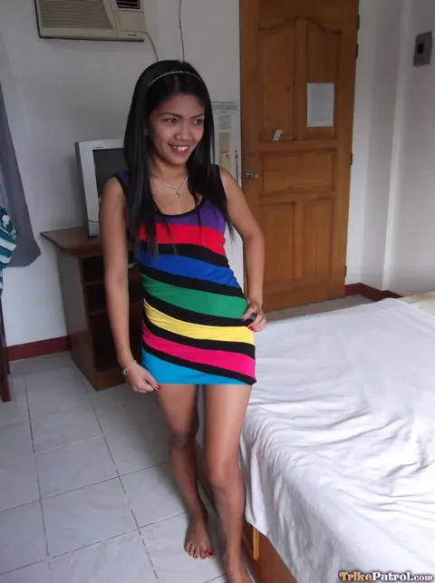 Petite Pale Filipina Strips and Sucks Partner Before Sex – photo 2 of 20