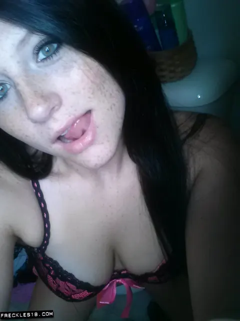 Busty Brunette in Lingerie and Stockings Spreads for a Selfie – photo 3 of 12