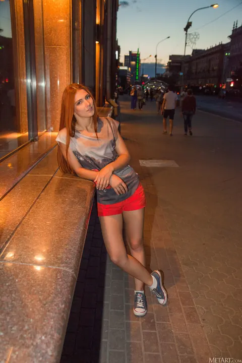 Slim Russian Redhead Strips Nude Outdoors to Show Her Flexible Body – photo 1 of 21