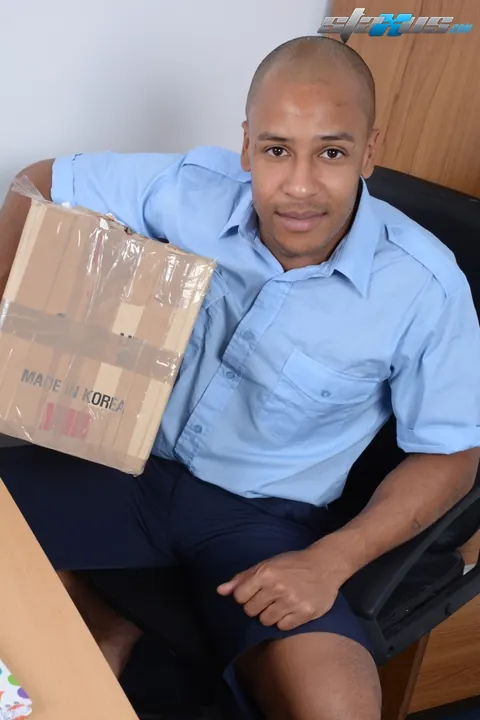 Ebony Stud Fucks a Guy Doggy Style Over an Office Desk – photo 4 of 21