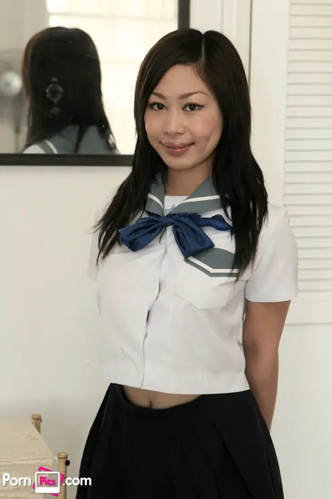 Gia Steel: Petite Asian Brunette Rolls Down Her Panties and Spreads – photo 12 of 21