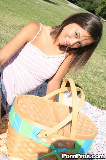 Slim Latina Sucks Cock and Rides Her Partner Outdoors