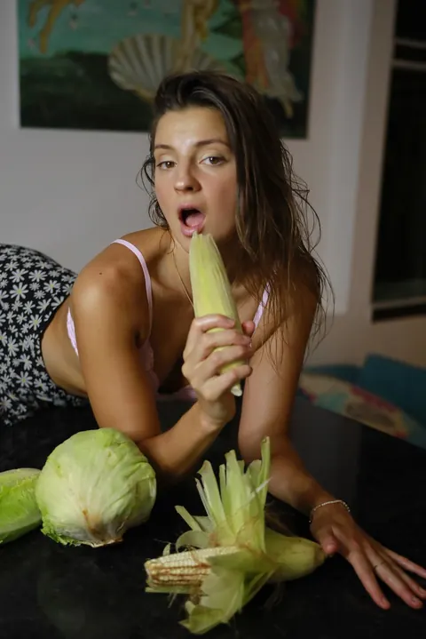 Melena A: Skinny Brunette with Small Natural Tits and Tattoo Strips and Poses Nude – photo 15 of 15