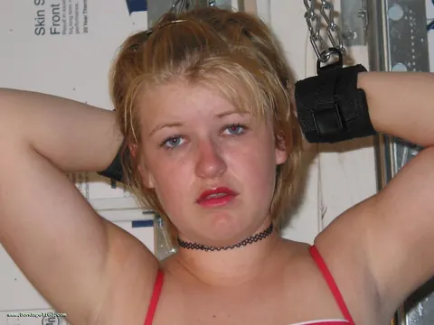 Bound Blonde with Big Tits Ball Gagged and Strained – photo 1 of 16