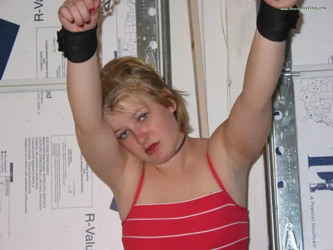 Bound Blonde with Big Tits Ball Gagged and Strained – photo 3 of 16
