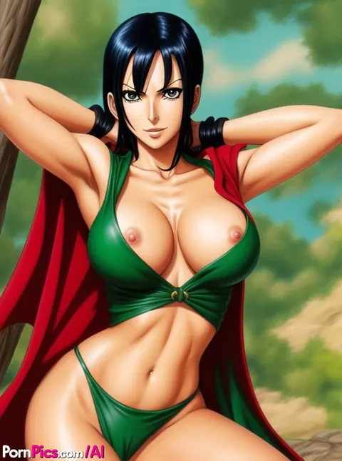 AI-Generated Black-Haired Woman Spreads Outdoors – photo 6 of 11