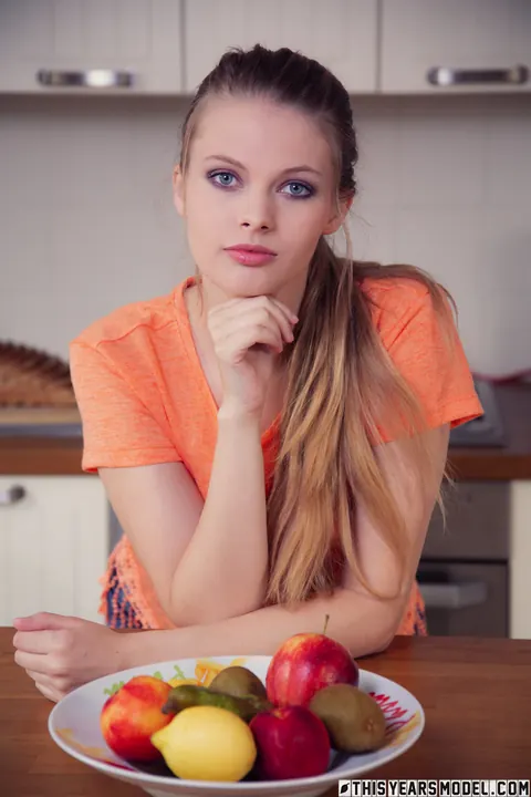 Sophie Sparks: Blonde Undresses Out of Her Shorts in the Kitchen – photo 1 of 10