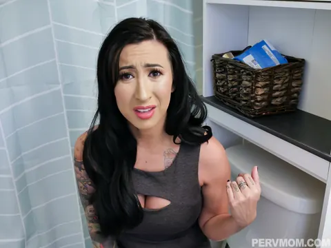 Lily Lane: Busty Inked MILF in Glasses Sucks and Fucks in the Bathroom – photo 3 of 17