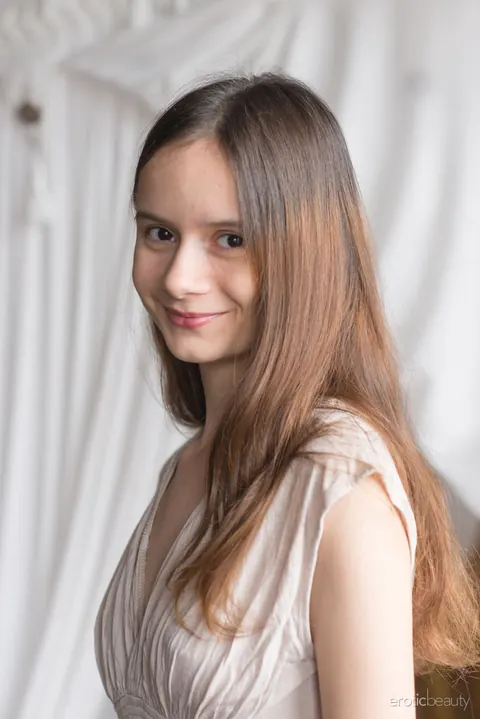 Eiby Shine: Slim European Brunette Strips Off Her Panties and Spreads – photo 1 of 16