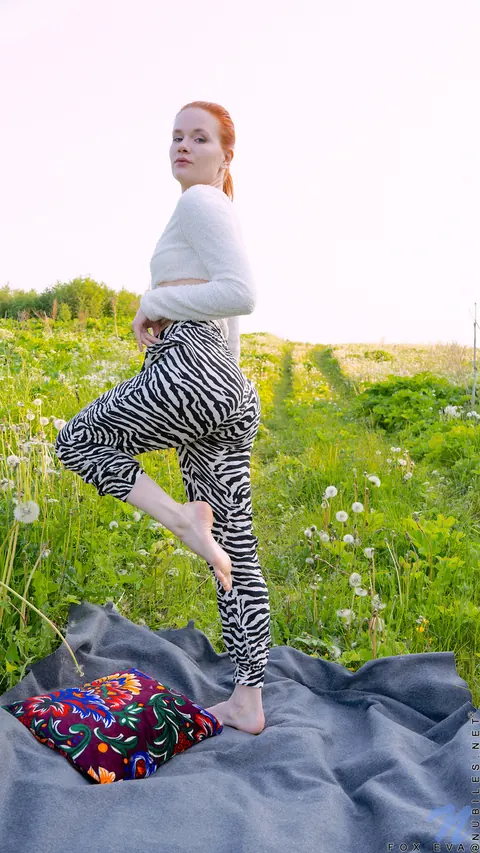 Skinny Redhead Fingers and Toys Her Pussy Outdoors – photo 2 of 16