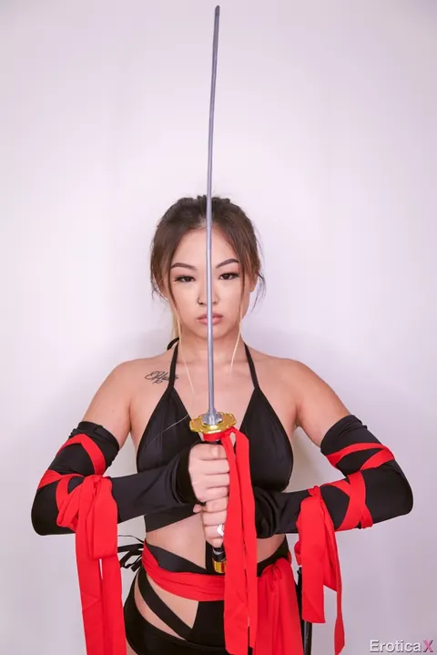 Lulu Chu: Petite Asian Brunette Sucks Cock and Takes Anal in Costume – photo 3 of 21