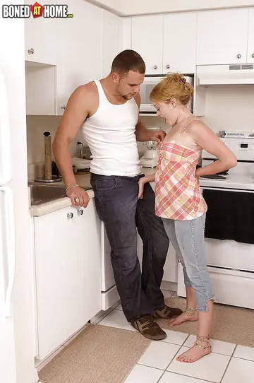 Tatum Bailey – Redhead Gets Kitchen Fuck and a Facial from Partner