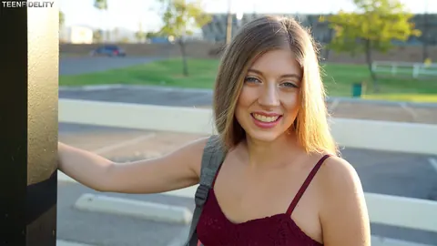 Alyce Anderson: Petite Brunette Lets Her Dress Fall Outdoors – photo 17 of 17