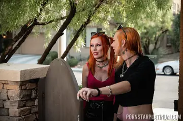 Redhead Takes Anal from Three Trans Women Outdoors