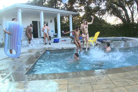 Chanel Preston: Ebony Brunette and Redhead in Poolside Orgy with Anal and Toys – photo 14 of 20