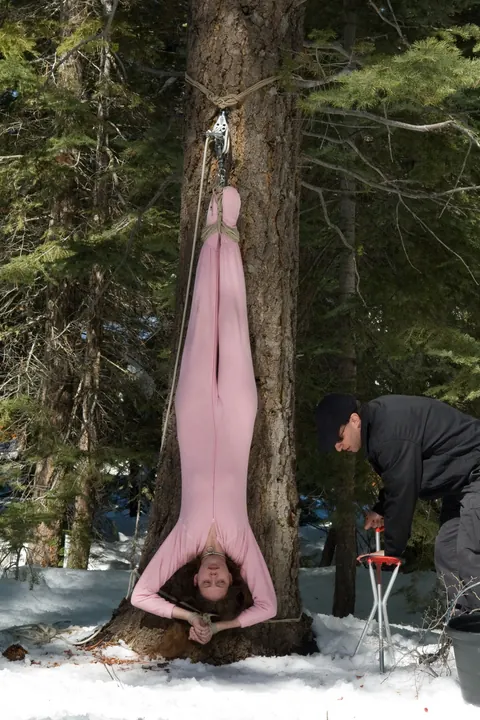 Amber Keen & Dia Zerva: Mature Brunette MILF Bound in Rope Bondage Outdoors – photo 8 of 20
