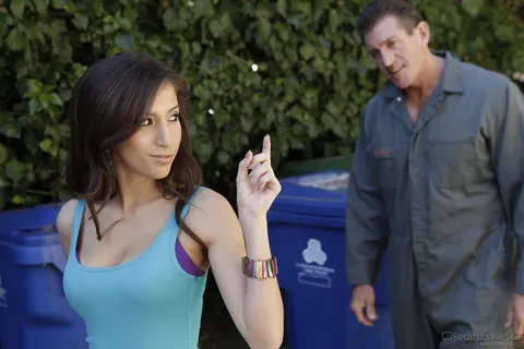 April ONeil: Slim Latina with Big Natural Tits Rides Outdoors After a Handjob – photo 1 of 21