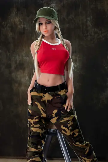 Woman in Uniform Strips and Poses Nude