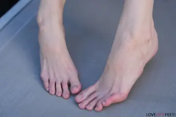 Tall Skinny Blonde Gives a Footjob and Rides Her Partner