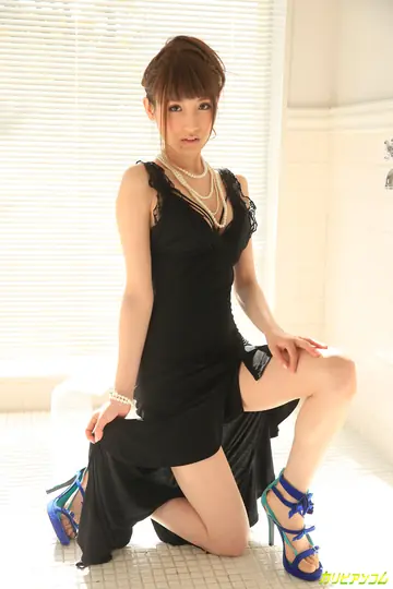 Karin Aizawa – Petite Japanese Redhead in a Dress and Heels Gets Oiled and Fucked