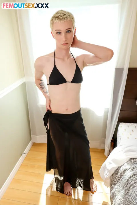 Trans Woman in a Bikini Takes Bareback Anal and a Cumshot – photo 1 of 16