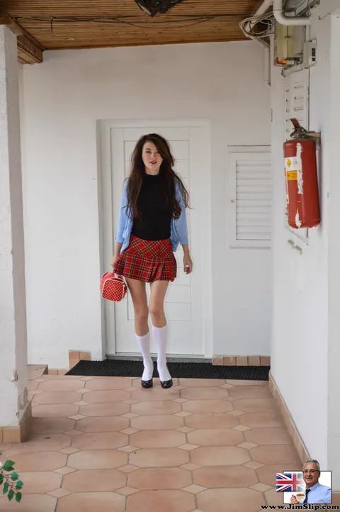 Misha Cross: European Brunette in Glasses Smokes and Fucks Outdoors – photo 2 of 18