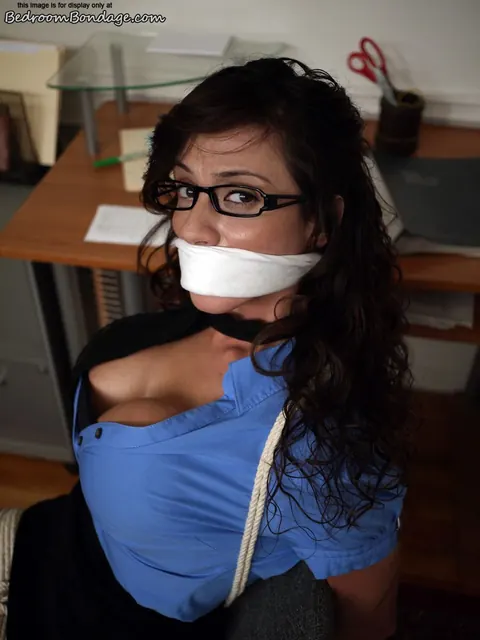 Darla Crane: Busty Latina MILF and Redhead Bound in the Office – photo 14 of 15