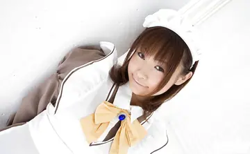 Misa Kikouden – Petite Asian Maid Uncovers Her Small Tits in Stockings