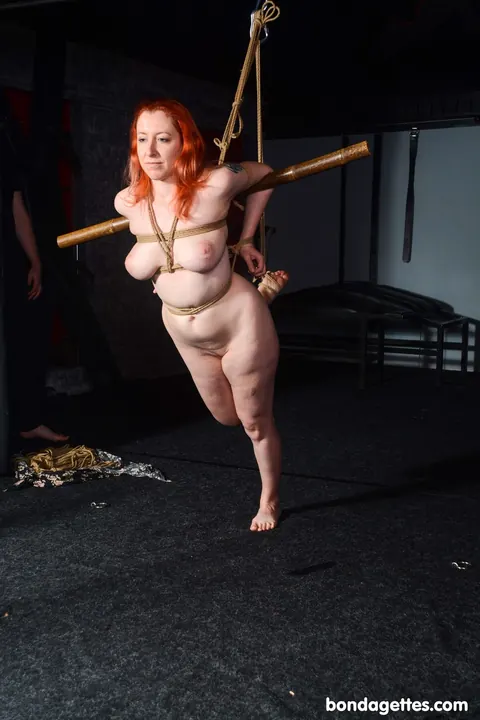 Chubby Redhead with Big Tits Bound and Spread by Partner – photo 6 of 21