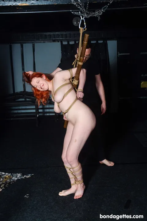 Chubby Redhead with Big Tits Bound and Spread by Partner – photo 13 of 21