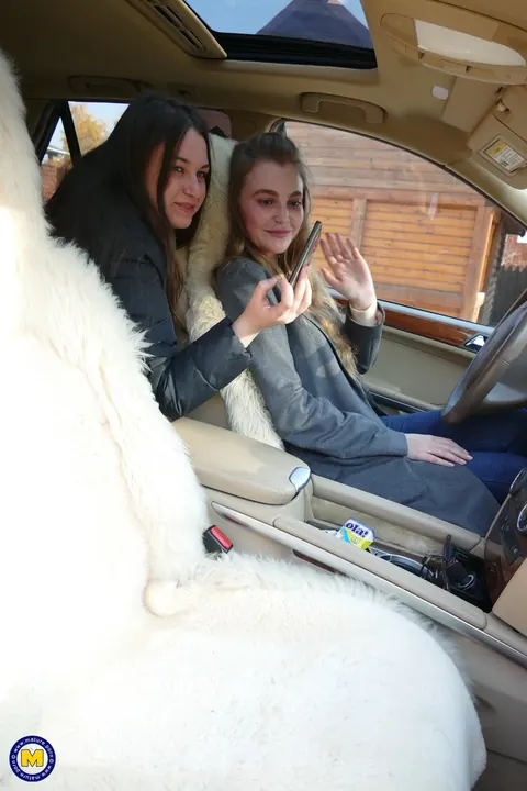 European Lesbians Kiss and Lick Pussy in a Car Selfie – photo 11 of 20