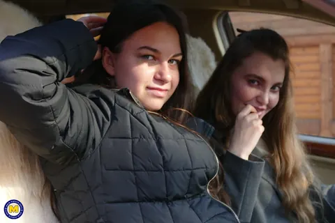 European Lesbians Kiss and Lick Pussy in a Car Selfie – photo 15 of 20