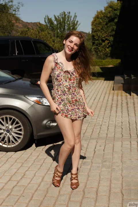 Misty Lovelace: Petite Redhead Strips Out of Her Dress and Bikini – photo 2 of 13