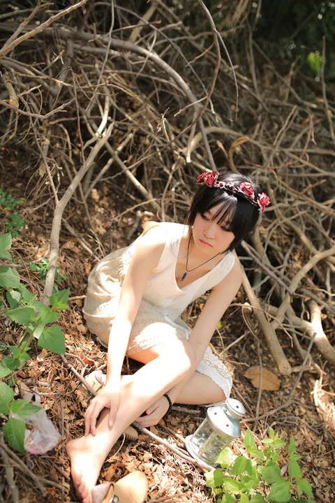 Petite Asian Woman Poses in a White Dress Outdoors – photo 7 of 21