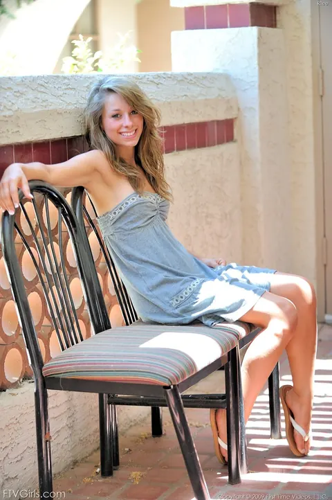 Riley Jensen: Redhead Flashes Her Tits and Strips Off Her Dress Outdoors – photo 7 of 20