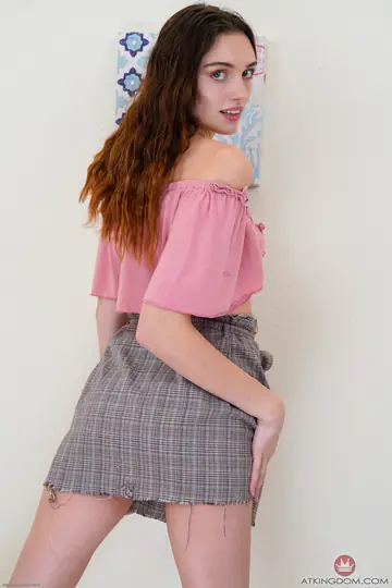 Kendall Karter – Tall Skinny Brunette Strips and Shows Her Tattoo
