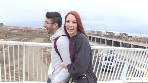 Silvia Rubi: Tattooed European Redhead in Glasses Sucks Cock Outdoors – photo 2 of 17